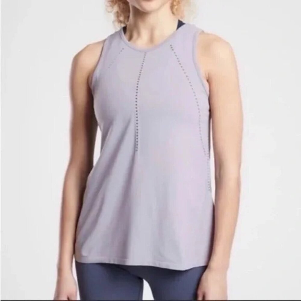 Athleta Foothill Seamless Split Back Tank Top Light Purple Size Small